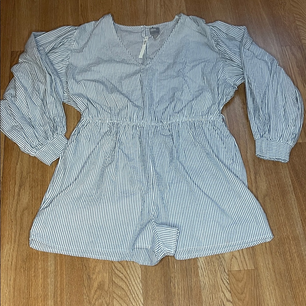 ASOS White and Blue Striped Romper